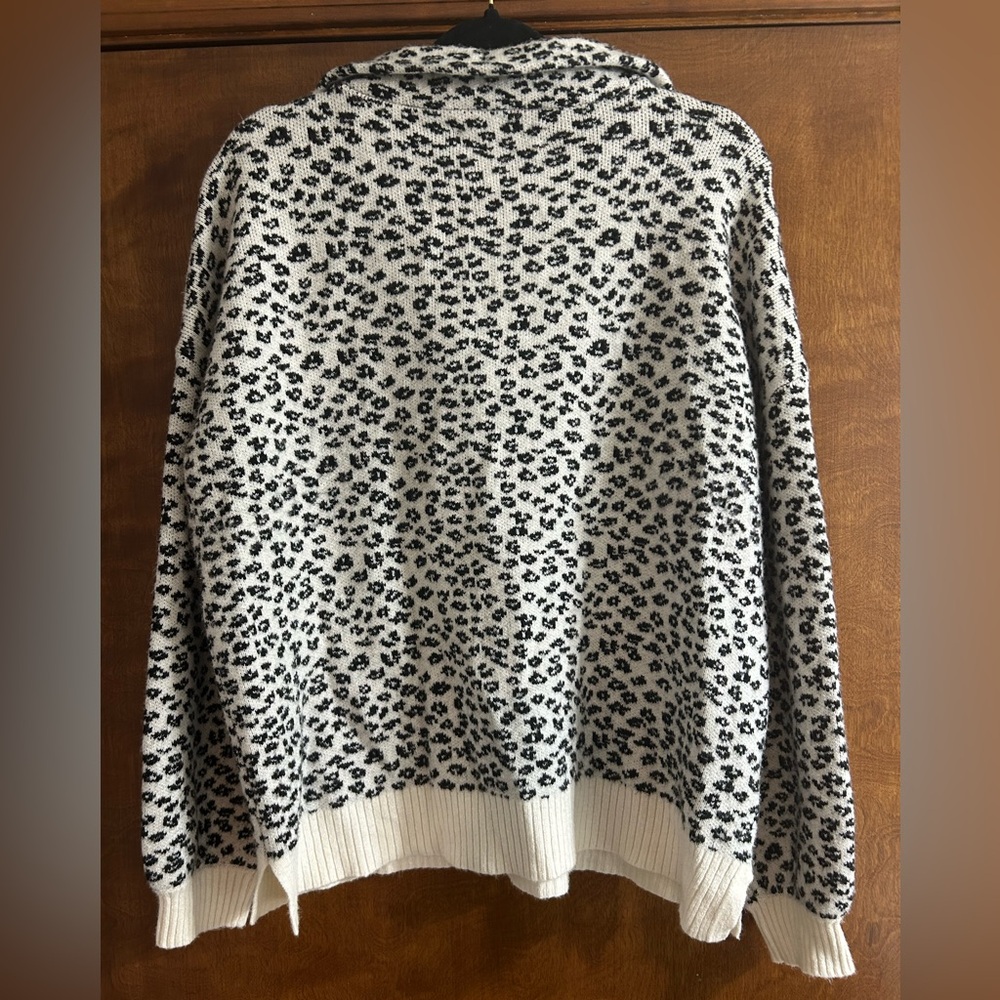 Leopard Print Quarter-Zip Pullover - image 6